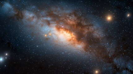 Obraz premium Beautiful Spiral Galaxy with Vibrant Colors and Dazzling Stars Displaying Cosmic Wonders in the Depths of Outer Space