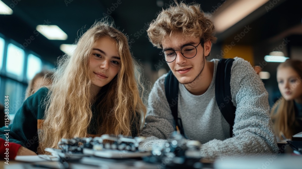 Poster explore teamwork and innovation with these images showcasing thoughtful students engaged in a collab