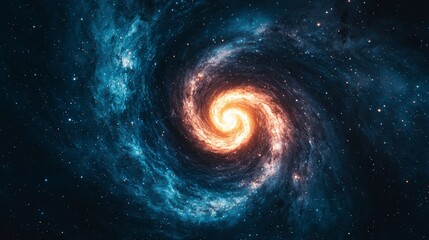 Stunning Spiral Galaxy with a Bright Core in Deep Space, Surrounded by Stars and Nebulae, Showcasing the Beauty of the Universe and Cosmic Phenomena