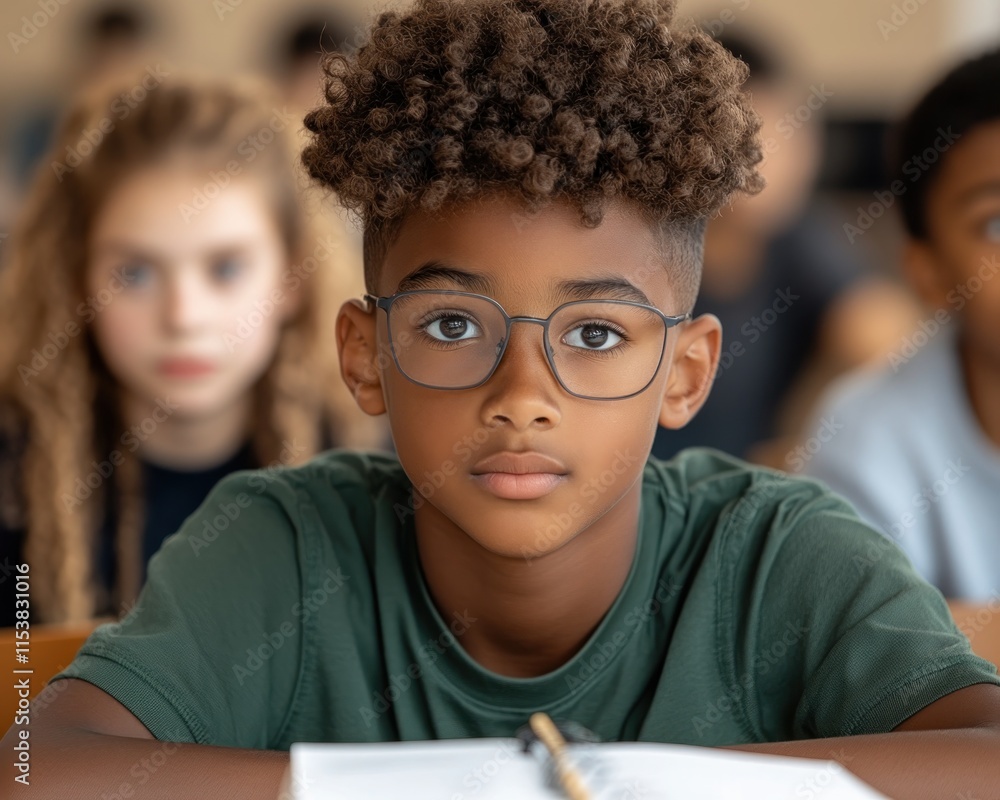 Poster explore the collaborative spirit of learning in a dynamic classroom scene where students actively en