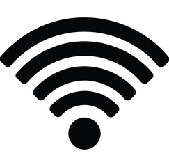 Curved WiFi Signal Black Silhouette Icon