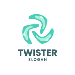 Wind twister logo design concept vector