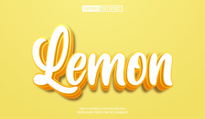 Editable 3d text style effect - Lemon fruit text effect Template
