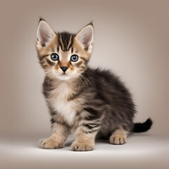 Fototapeta premium kitten on white background