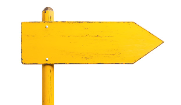 rustic yellow wooden signpost guide board, street sign board, cutout png