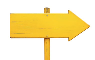 yellow wooden signpost guide board, arrow shaped street sign board, cutout png