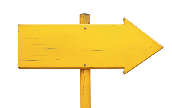 yellow wooden signpost guide board, arrow shaped street sign board, cutout png