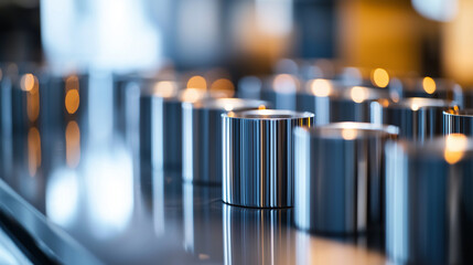 Symmetrical Metal Containers in Industrial Facility