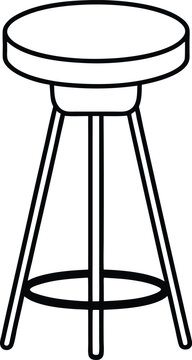 recommend clip art:  bar stool icon vector line art