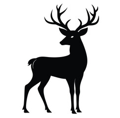 Minimalist Black Deer Silhouette Vector Graphic