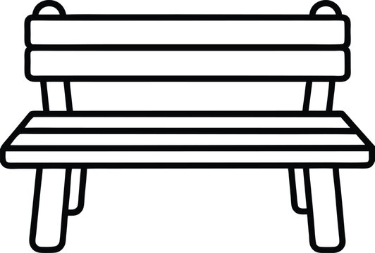 recommend clip art: bench isolated on white, bench icon line art vector