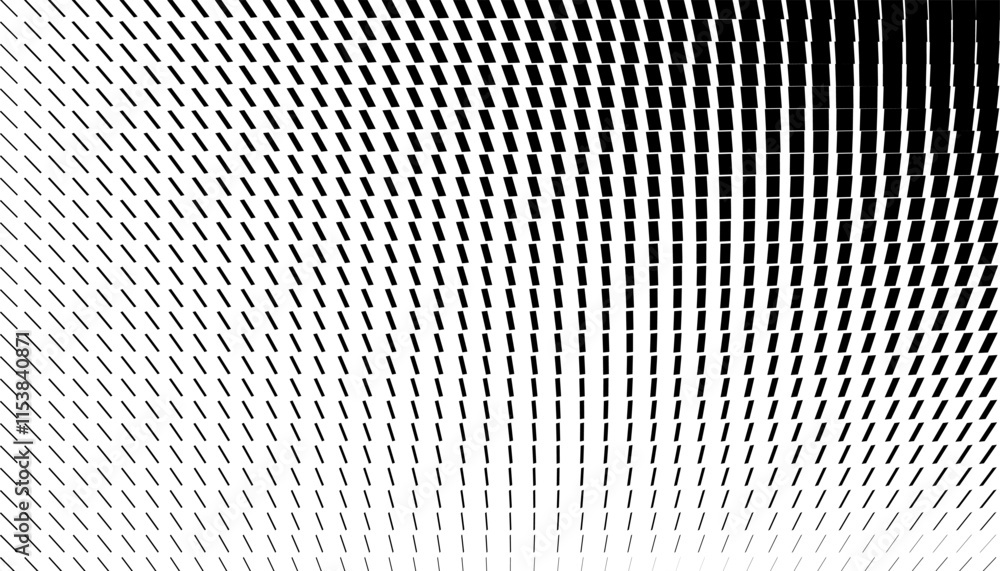 Poster black and white dynamic transition of geometric pattern. fully editable vector element with stripes.