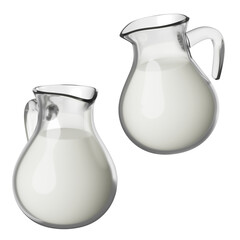 milk in glass jug 3D graphic