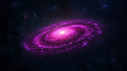 Stunning View of a Vibrant Pink Spiral Galaxy in Deep Space Surrounded by Stars and Cosmic Dust, Capturing the Beauty of the Universe in Brilliant Colors and Detail