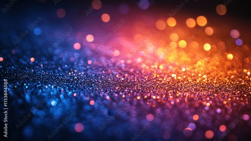Poster abstract background with colorful glitter and bokeh lights.