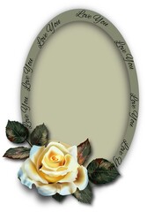 Greeting card with yellow delicate  rose