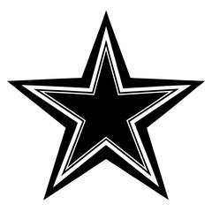 Black star silhouette vector on white background.