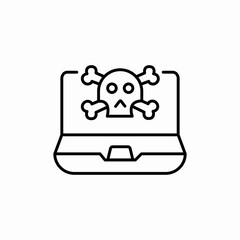 laptop hack virus icon sign vector