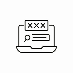 laptop password search icon sign vector