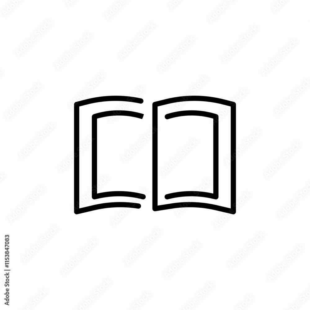 Poster notepad open sheets icon sign vector