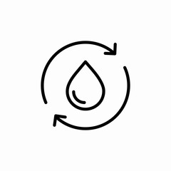 renewable water icon sign vector