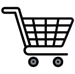 Minimalist Shopping Cart Icon Vector Graphic