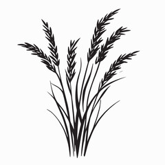 Rice Plant Image vector. silhouette rice plant vector design Stock Vector