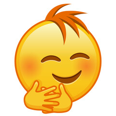Hugs emoji Large size of yellow emoji smile with hair