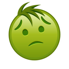 Nauseated face Large size of yellow emoji smile with hair