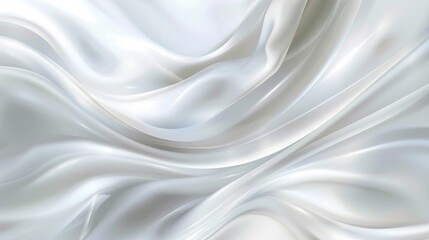 Obraz premium A smooth, flowing fabric texture in soft white tones, ideal for backgrounds or design.