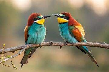 Obraz premium Photo of couple of birds - focus in the first plane -
