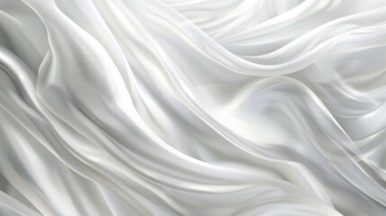 Fototapeta premium A flowing white silk fabric texture, showcasing smoothness and elegance.