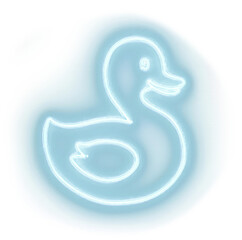Obraz premium PNG Duck icon neon background sign.