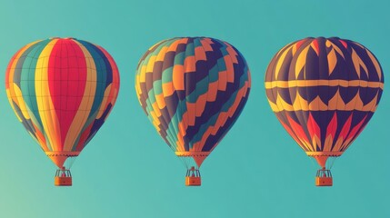 Obraz premium Thumbnail Patreon alternative Psilocybin therapy heic Bandot Grow Telegram channel 1440 Daily Digest Tunetank Skillshare Three colorful hot air balloons ascending in bright blue sky, perfect for trav