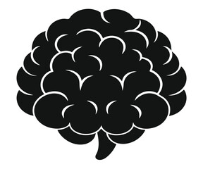 Black Silhouette Brain Lobes EPS Vector