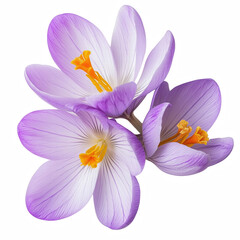 Fototapeta premium crocus flowers isolated on transparent background Generative Ai.