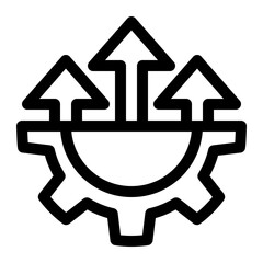 Gear up efficiency icon