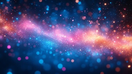 Obraz premium Vibrant abstract bokeh light patterns in blue and pink