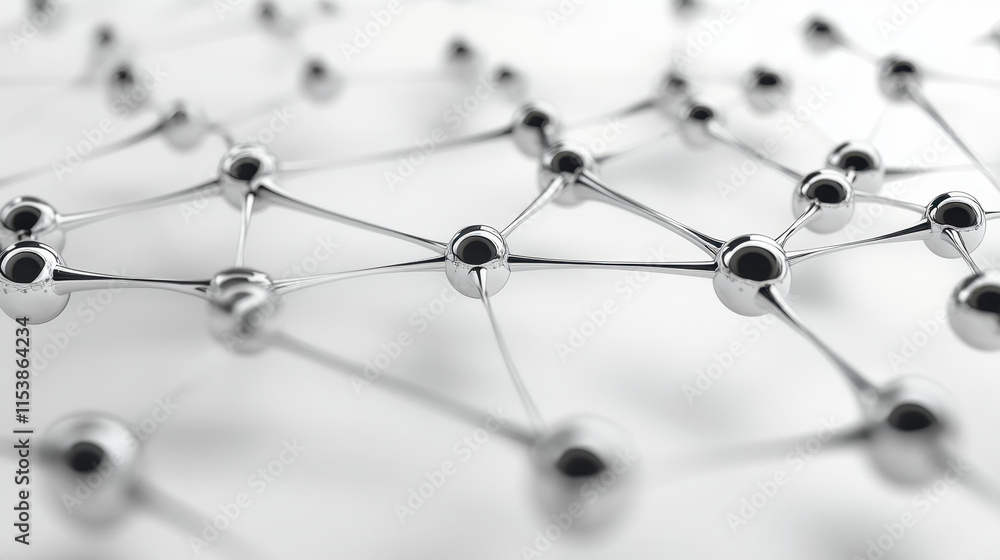 Aufkleber chrome network connection concept on white background for technology and communication