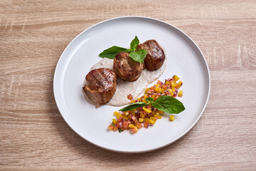 Grilled Pork Medallions with Creamy Sauce
