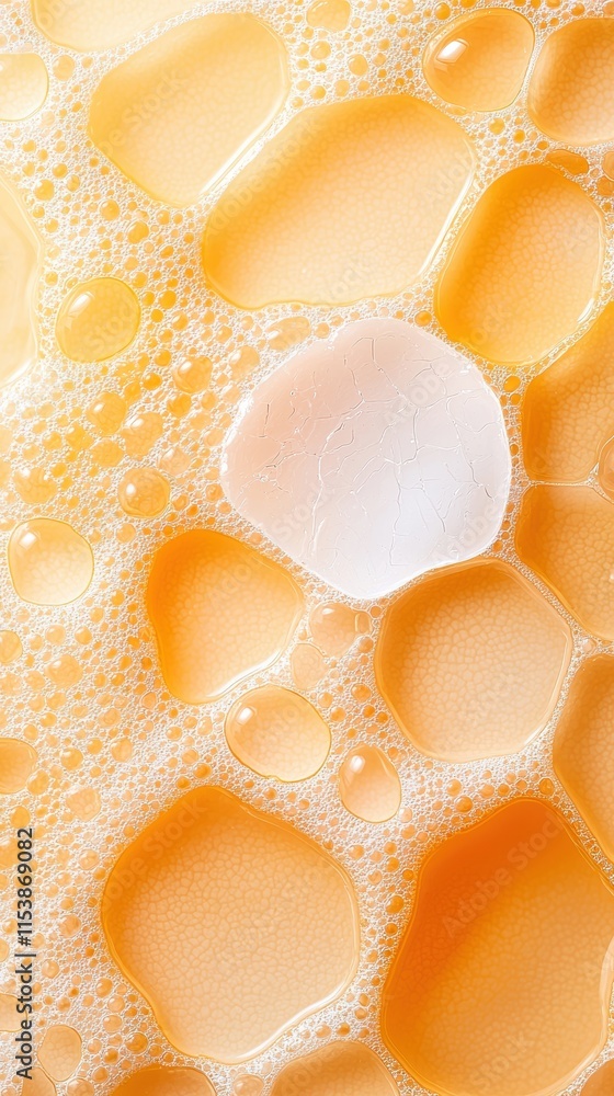 Aufkleber hydration helps reduce aging skin and supports anti-aging. a close-up view of orange liquid with whi