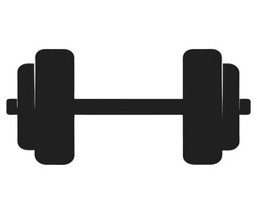 Black Silhouette Dumbbell Fitness Icon EPS