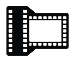 Film Strip Silhouette Icon Vector Graphic
