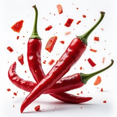 Red Chili Peppers Exploding with Spice.