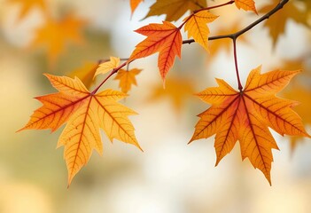 Obraz premium Autumn Maple Leaves Fall Foliage Nature Background