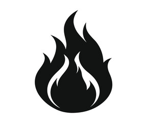 Black Silhouette Flickering Flame Graphic