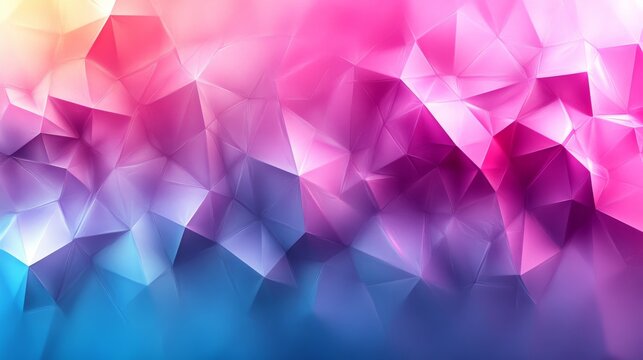 Vibrant geometric abstract with pink and blue gradient - Powered by Adobe