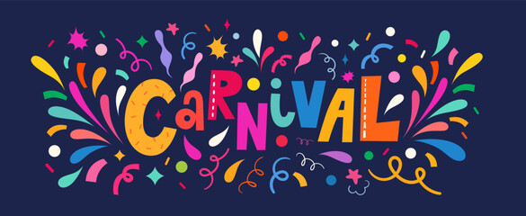 Carnival party. Design for holiday celebration, Brazil Carnival or party