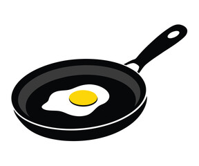 Silhouette Frying Pan Egg Breakfast Icon