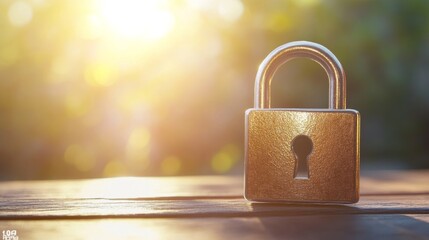 High Contrast Security Lock with Soft Light Background